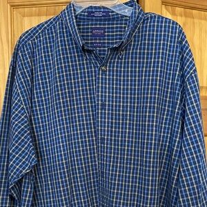 Arrow Men's Navy and White Checkered Shirt